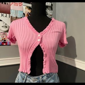 Pink cropped sweater